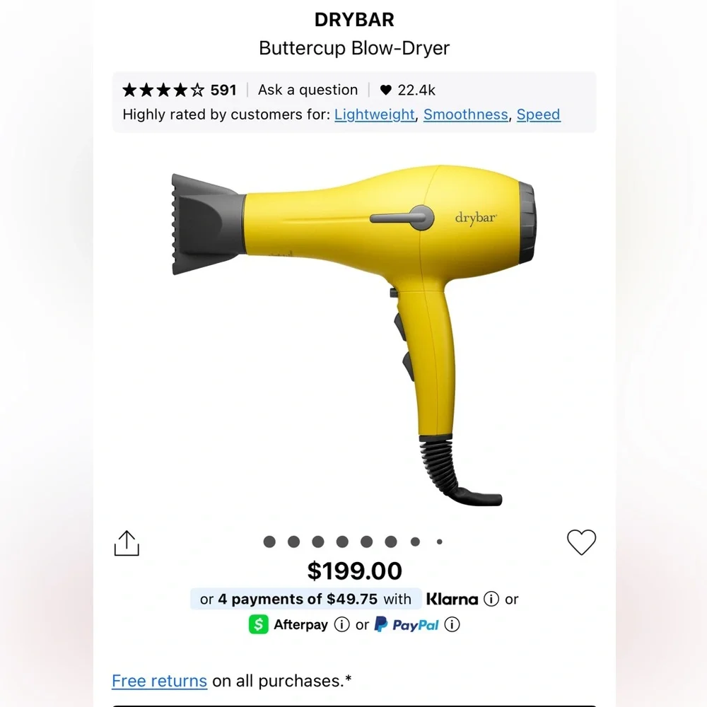 BNIB Drybar Buttercup The Ultimate Blow-Drying Tool